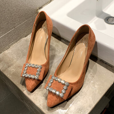 

Fairy-style single-layer shoes womens summer Korean-pointed shallow-mouth OL working shoes chic fine heels&high-heeled shoe