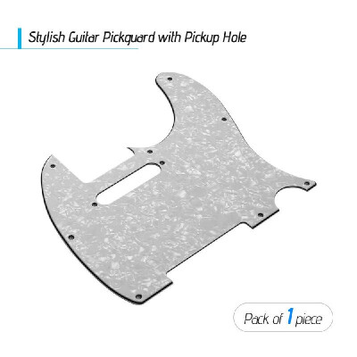 

3Ply Guitar Pickguard with Single Coil Pickup Hole for Telecaster Style Electric Guitar White Pearl