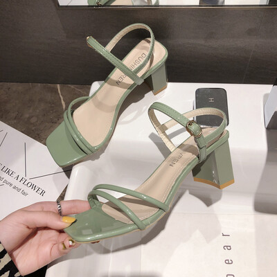

Fairy wind high heels fashion sandals strap womens shoes summer thick heel shoes ins trend