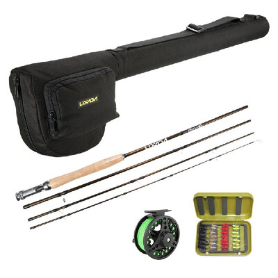

Lixada Lightweight Portable Fishing Rod Reel Combo Kit Set Fishing Starter Package 4-Piece Fly Fishing Rod Pole with Bonus Rod Cas