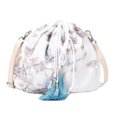 

Flower Decor Drawstring Packs Women Travel Shoulder Bags Crossbody Art Bag