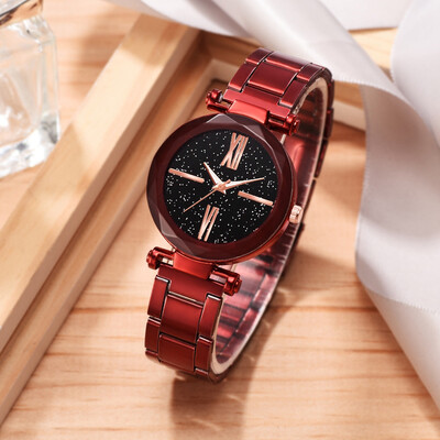 

RM Multi Faceted Bump Fashion Simple Star Sky Dial Ladies Steel Belt Quartz Watch