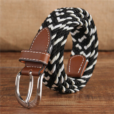 

Fashion Unisex belt high quality Elastic tension canvas Alloy pin buckle Men&Women belt solid color casual cowboy Men belt