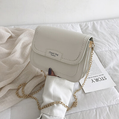 

Small fresh casual wild shoulder bag female 2019 summer new texture simple fashion letter chain messenger bag
