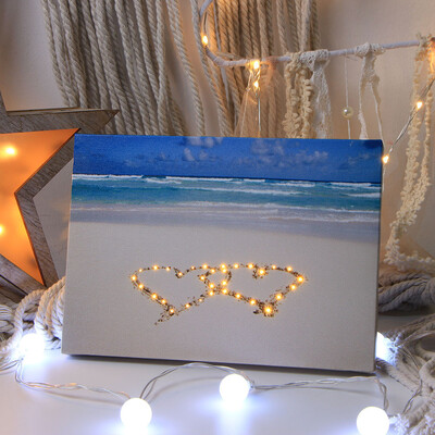 

Toponeto LED Light Night Photo Wooden Photo Frame Home Office Wedding Decoration