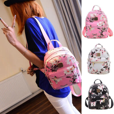 

Ladies Floral Backpack Travel Faux Leather Handbag Rucksack Shoulder School Bag