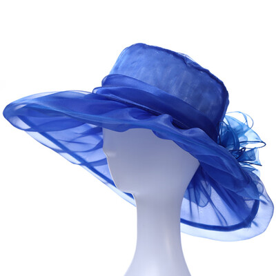 

Fashion Women Bowknot Wide Brim Hat Wedding Church Beach Sun Hats