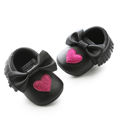 

Newborn Infant Baby Girl Bowknot Love Shape Shoes Soft Sole Anti-slip Sneakers