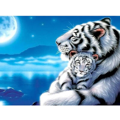 

5D DIY Full Drill Diamond Painting Winter Tiger Cross Stitch Embroidery Kit
