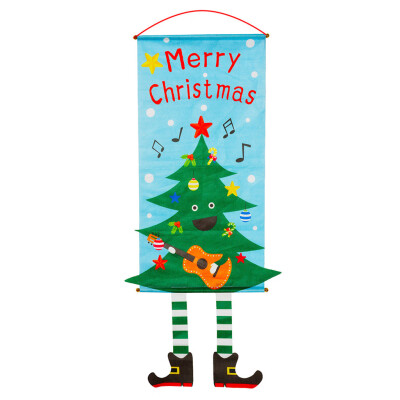 

Siaonvr Christmas Fabric Hanging Flags Wall Atmosphere Dress Up Home Party Ornament