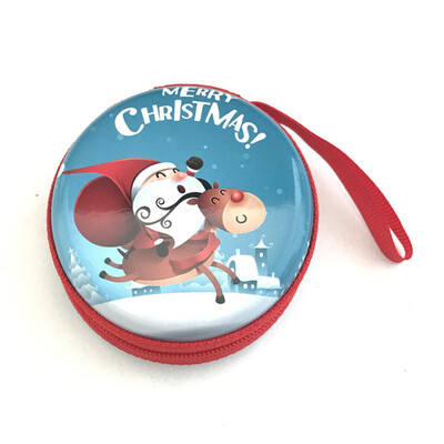 

Tailored Merry Christmas Gift Metal Coin Purse Santa Claus Prints Women Coin Case Gift