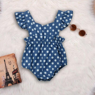 

US Stock Kid Baby Girl Infant Romper Jumpsuit Bodysuit Polka Dot Clothes Outfits
