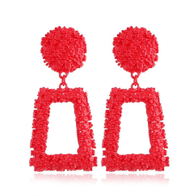 

Geometric Earrings Womens Pendant Long Metal Matte Trend Trapezoidal Earrings