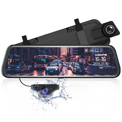 

AZDOME PG02 Car Dash Cam 1080P 720P 10" Mirror Full Dual Lens Car DVR Streaming Media Night Vision