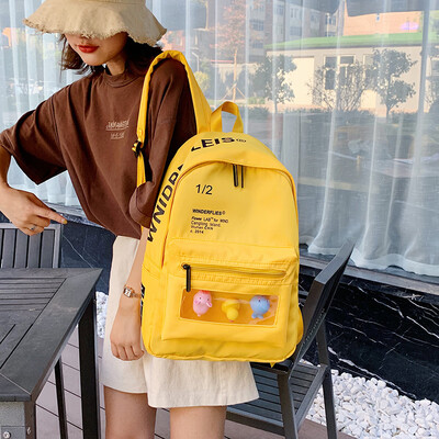 

Bags ins wind Korean version of high school transparent shoulder bag handbag 2019 new college wind large capacity travel backpack