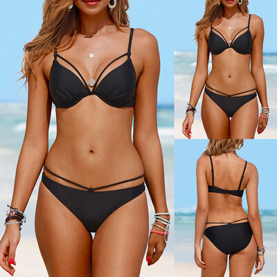 

Roseonmyhand Women Bandeau Bandage Bikini Set Push-Up Brazilian Swimwear Beachwear Swimsuit
