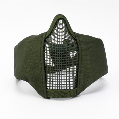 

ZL-V12 Half-face Mesh Mask Impact-resistance Protective Mask Ear Protection Carbon Steel Mesh for Outdoor CS Paintball Match Tacti