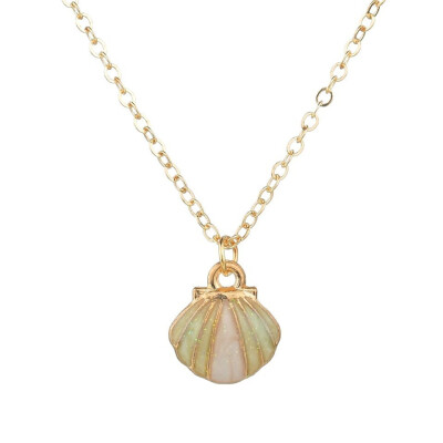 

Summer Sea Shell Pendants&Necklace For Women Orange Color Necklace New Trendy Jewelry Female Handmade Necklace Girls Gifts