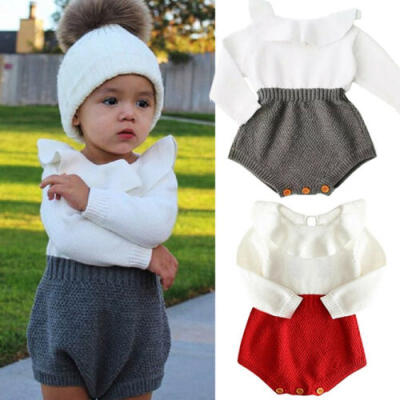 

NEW Newborn Baby Girls Wool Long Sleeve Bodysuit Romper Jumpsuit Outfit Clothes