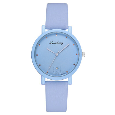 

Simple&fashionable solid color casual quartz watch high quality PU leather wrist watch