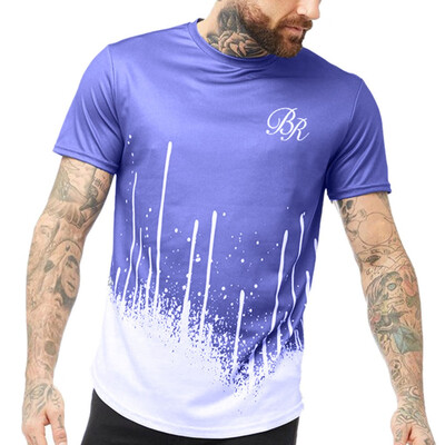 

Toponeto Mens Summer Letter Print Slim Fit Round-Neck Short Sleeve Top Shirt Blouse