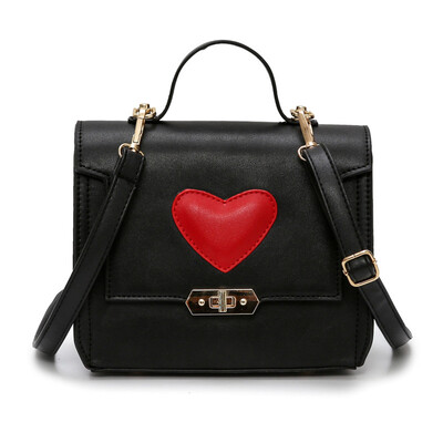 

Square Handbag Women 2019 Simple Heart Cute Young Girl Tote Bag Fresh Design Lady Shoulder Oblique Small Messenger Crossbody Bag