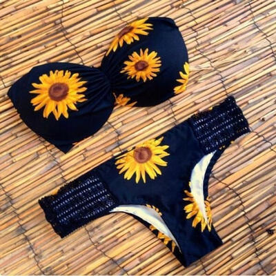 

Sexy Women&39s Swimwear Padded Bra Sunflower Bikini Set Swimsuit Bathing Suit Beachwear