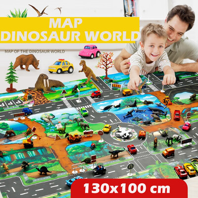 

YIWULAKids Play Mat Dinosaur World Parking Map Game Scene Map Educational Toys