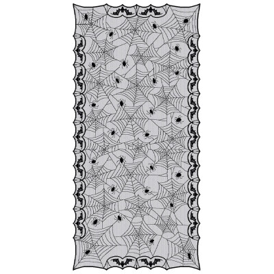 

122x244cm Halloween Party Decoration Props Lace Bat Cobweb Tablecloth Cover