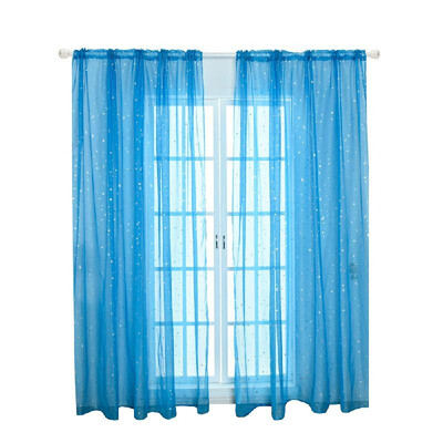 

Sheer Curtains Little Star Print Window Screen Curtains for Living Room Dining Room office Hotel 1 Panel 40"x106"