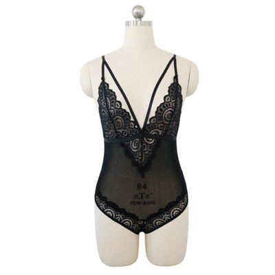 

Ladies Sexy Bud Silk Gauze Perspective Conjoined Sexy Underwear Nightclub Clothing Couples Fun Onesies