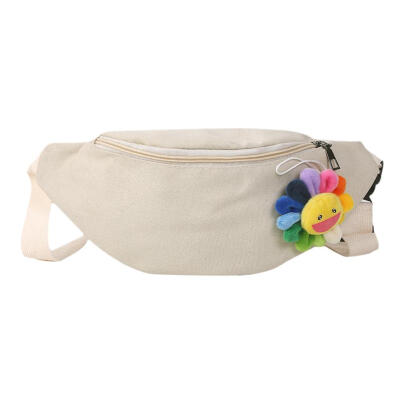 

Floral Decor Shoulder Bag Chest Waist Pack Women Crossbody Canvas Bags