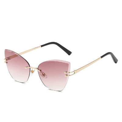 

Fashion Women Sunglasses UV400 Eyeglass Frameless Cat Eye Sun Glasses Ladies Eyewear