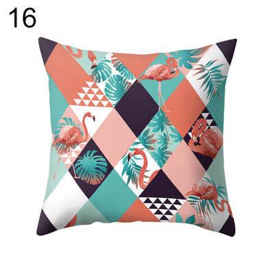 

Flamingo Square Throw Pillow Case Cushion Cover Sofa Bed Car Cafe Office Decor