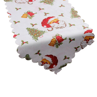 

Siaonvr Decorative Christmas Santa Claus Tapestry Poinsettia Table Runner 14x71 Inch