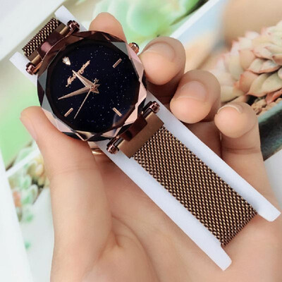 

Starry Sky Female Wrist Watch Analogue Quartz Wristwatch Bracelet Magnetic Mesh Band for Ladies