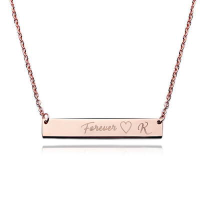

Rinhoo Hot Sale Fashion Women Stainless Steel Necklace Engraved Forever Love Square Pendant Necklace Jewelry Best Gift Wholesale