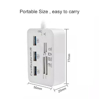 

USB Hub 30 Type C Hub USB 30 Splitter 3 Ports Multiple SDTF Speed Card Reader Multi-In-1 Memory Card Reader Adapter For PC Lapt