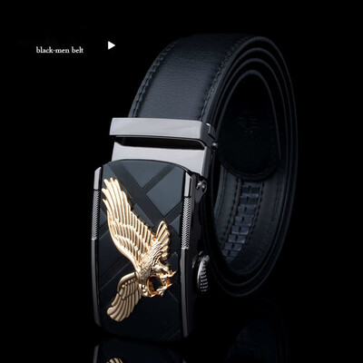 

Designer belts for Men Eagle Metal Automatic Buckle Split Leather Waist belt for luxury fashion cowhide mens belt Novelty 35cm