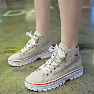 

High - handed old shoes canvas shoes autumn Korean version of thick - bottomed Martin boots 100 sports shoe tide