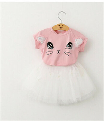 

Toddler Kids Baby Girl Outfits Clothes T-shirt Top Tutu Dress Skirt