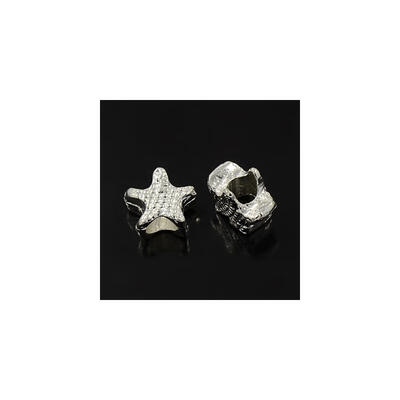 

Alloy European Stopper Beads Silver Color Star about 13mm in diameter 10mm thick hole 5mm