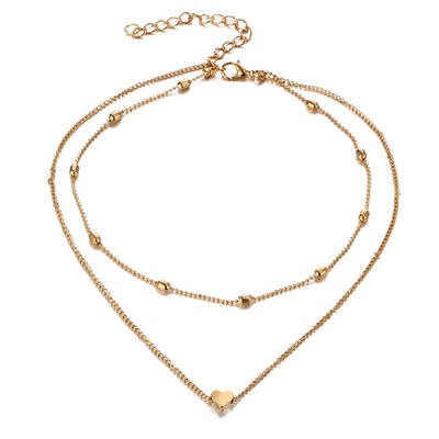

Gothic Lock Chain Necklace Multilayer Punk Choker Collar Goth Pendant Necklace Women Black Leather Jewelry 2019