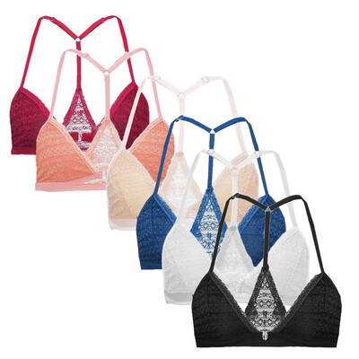 

Toponeto 6PC Women Plus Size Vest Wireless Bra Lingerie Sexy V-Neck Underwear Camisole