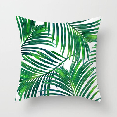 

1Pcs Tropical Plant Print Square Sofa Peach Skin Velet Pillow Case Hug Pillowcase Best