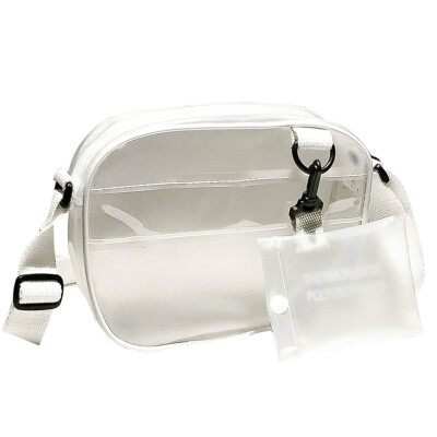 

1 PC PVC Transparent Crossbody Bags Women Clear Shoulder Bag Handbag Jelly Small Phone Bags with Card Holder Wide Straps Flap