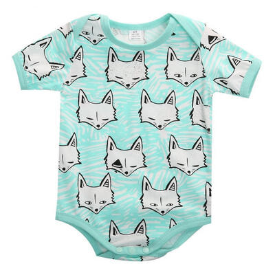 

Cotton Newborn Baby Girls Boy Fox Print Romper Jumpsuit Bodysuit Outfits Costume