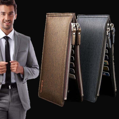 

NewBusiness Men Leather Coin Pocket Zipper Long Wallet ID Credit Card Holder Purse