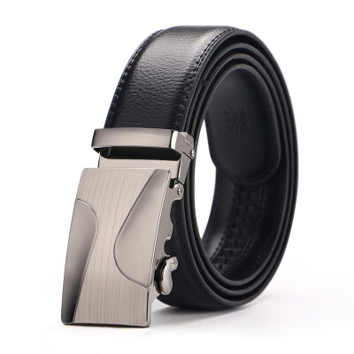 

New Mens Genuine Leather Belt Fashion Genuine Leather Belt Men Belt silvery Automatic Buckle Luxury Black Strap Designer Belts