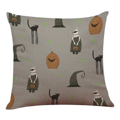 

〖Follure〗Halloween Pillow Box Linen Sofa Funny Ghost Pad Cushions Home Decoration